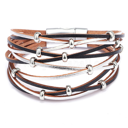PU Leather Multi-strand Bracelets BJEW-F352-03S-06-1
