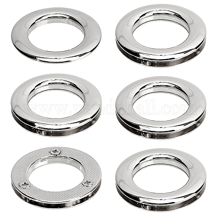 GORGECRAFT 1 Box 4Pcs 1 inch/25.5mm Eyelets Grommets Alloy Loop Snaps Bag Handle Connector Silver Rings Screw-in Round Findings for DIY Sewing Clothes Leather Crafts Bags Replacement Hardware FIND-GF0003-23P-1