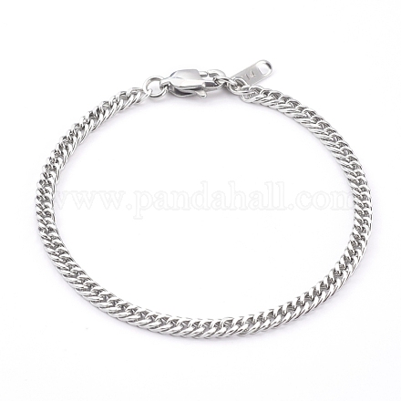304 pulseras de cadena de acera con corte de diamante de acero inoxidable para mujer BJEW-JB06018-01-1