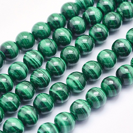 Chapelets de perles en malachite naturelle G-O166-06-6mm-1