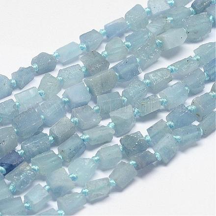 Natürliche Aquamarin Perlen Stränge G-P189-03-1