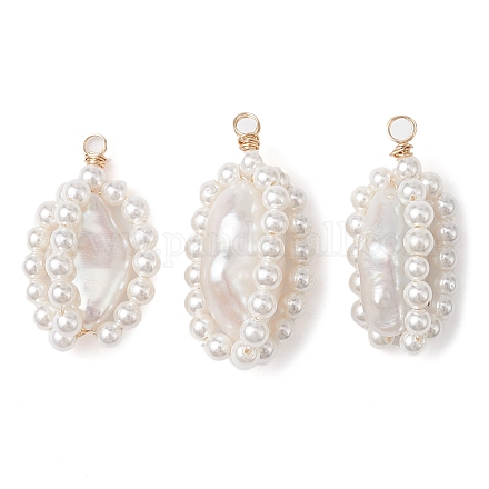 Natural Baroque Pearl Pendants PALLOY-TA00092-1