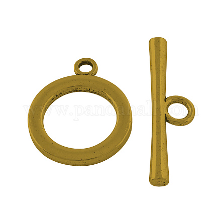 Tibetan Style Alloy Ring Toggle Clasps TIBE-A12588-AG-RS-1