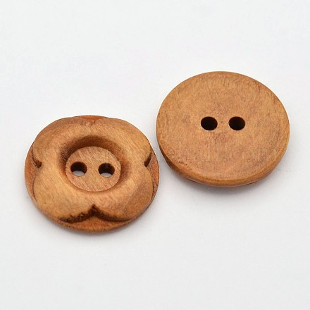 Hot Selling 2-Hole Flat Round Wooden Buttons BUTT-D039-07-1