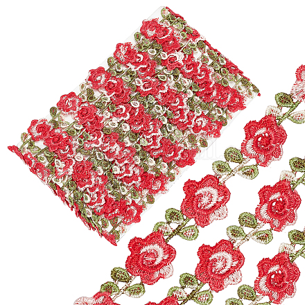 Gorgecraft 5 ярд цветок подсолнуха кружевная отделка лента вышивка красная кружевная аппликация «сделай сам» цветочная аппликация швейное ремесло кружевная отделка края для украшения свадебных платьев diy декор для вечеринки одежда OCOR-WH0068-45F-1