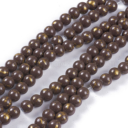 Cuisson opaque de perles de verre peintes GLAA-L024-B-38-1