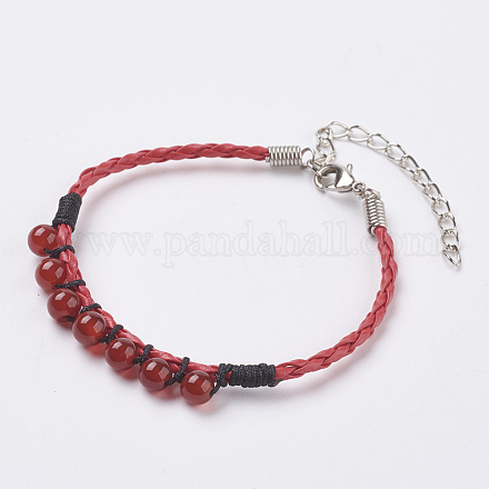 PU Leather Cord Bracelets BJEW-JB03625-03-1