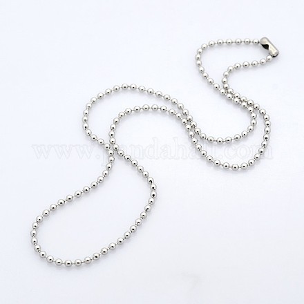 Boy's 304 Stainless Steel Ball Bead Chain Necklaces NJEW-L095-05-1