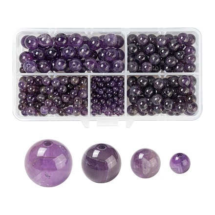 340 pièces 4 perles de pierres précieuses d'améthyste naturelle de style G-LS0001-42-1