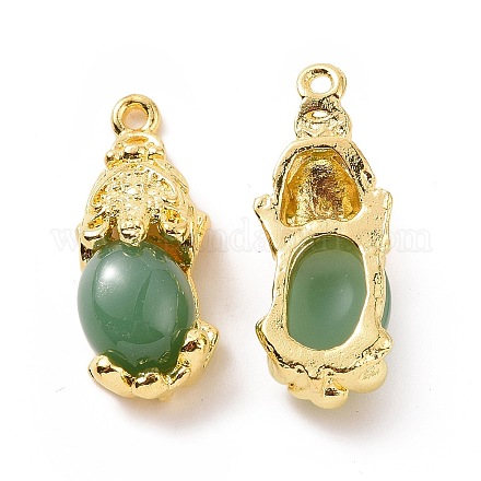 Aleación con colgantes de jade de imitación de vidrio FIND-G047-06G-02-1