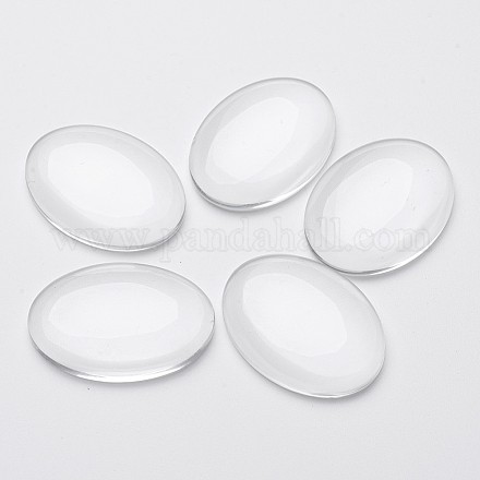 40X30MM Dome Oval Transparent Clear Glass Cabochons for Photo Craft Jewelry Making X-GGLA-G017-1
