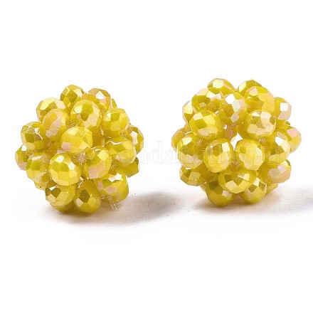 Runde gewebte Perlen aus undurchsichtigem Glas X-GLAA-T024-01C-A11-1