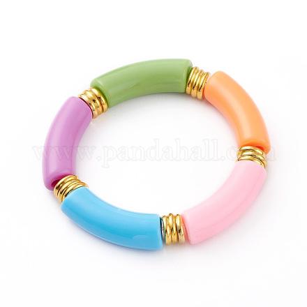 Opaque Acrylic Beaded Bracelet BJEW-JB06513-03-1