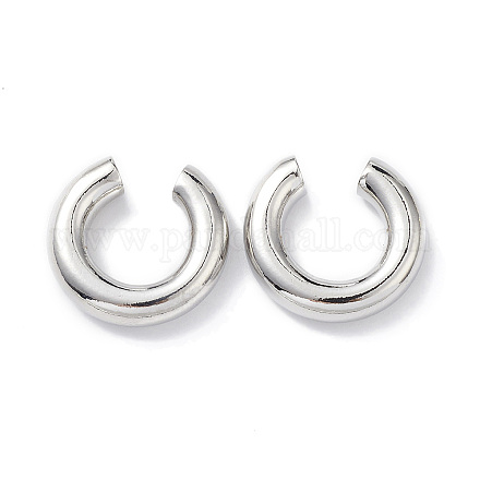 Rack Plating Brass Ring Cuff Earrings for Women EJEW-H135-01P-02-1