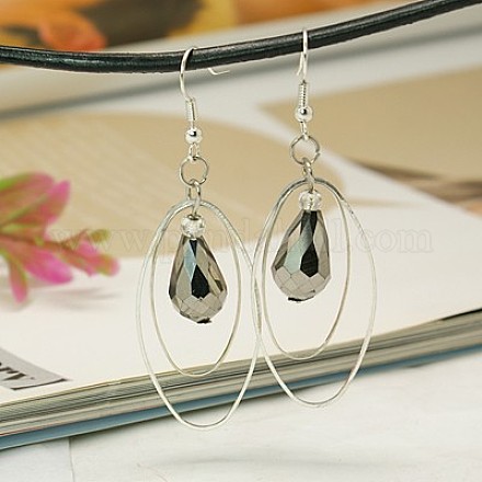 Trendy Glass Teardrop Dangle Earrings EJEW-JE00529-05-1