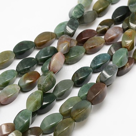 Natural Indian Agate Twist Beads Strands G-F243-02-1