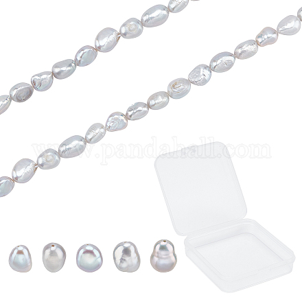 Sunnyclue 1 boîte ovale perles de culture d'eau douce naturelles 1 brins gris foncé lâche entretoise perle bijoux perle pour les femmes diy boucle d'oreille collier bracelet fabrication de bijoux artisanat PEAR-SC0001-07-1