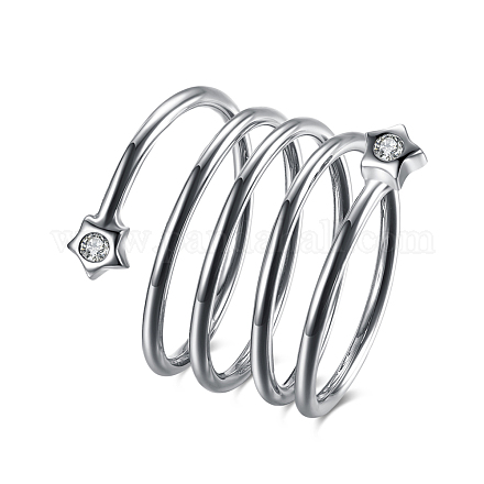 Ottone zirconi cinque loop con anelli di barretta stella per la festa RJEW-BB16307-6P-1