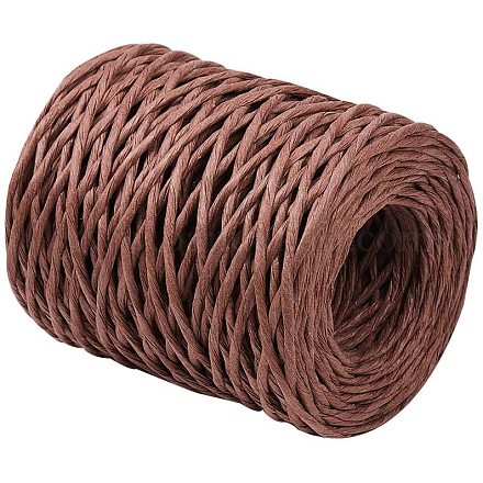 手作りの鉄ワイヤーペーパーラタン  織物紙籐  ココナッツブラウン  2mm（12ゲージ）  50 m /ロール OCOR-PH0003-34-1
