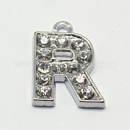 Lega lettera strass charms RB-A052-R01-1