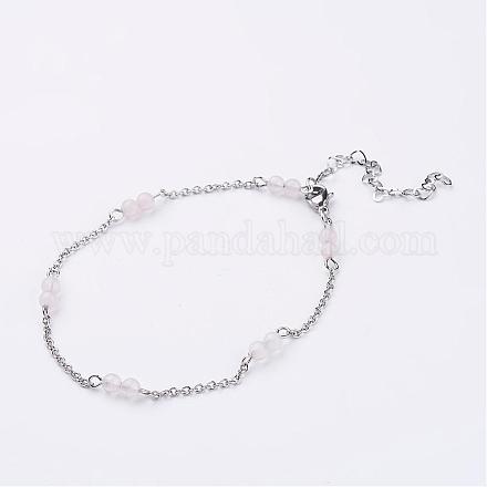 304 Stainless Steel Chain Anklets AJEW-AN00170-03-1