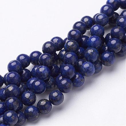 16 pouce de qualité un brin de perles de lapis-lazuli naturel teint rond GSR6mmC123-1