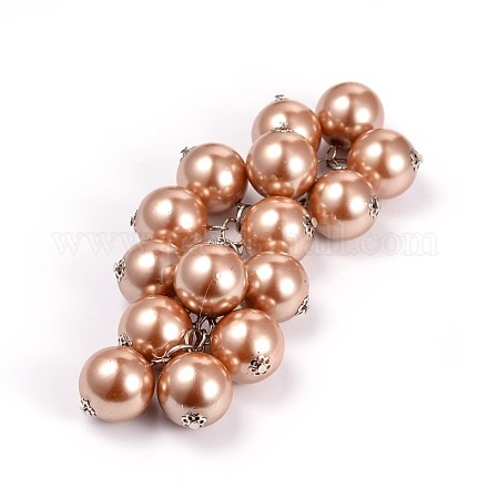 Imitation Acrylic Pearl Beads Grape Pendant KEYC-P029-02E-1