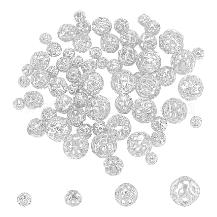 Chgcraft 80pcs 4 perles creuses en laiton de style KK-CA0001-65S-1