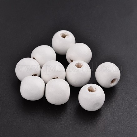 Perles en bois naturel teint X-TB16mmY-16-LF-1