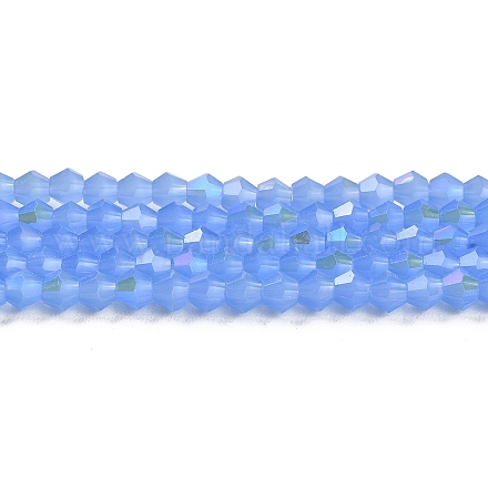 Imitation Jade Electroplate Glass Beads Strands GLAA-F029-J4mm-D04-1