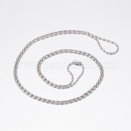 304 Stainless Steel Necklaces NJEW-G307-04-1.5mm-P-1
