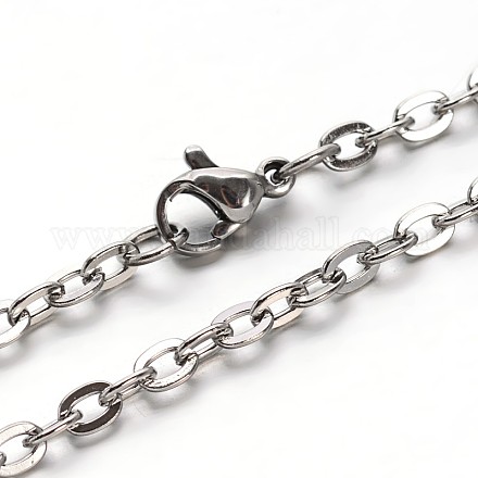 304 Edelstahl-Kabelketten Halsketten NJEW-O058-12P-1