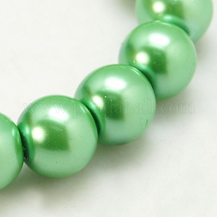 Abalorios de perla de vidrio perlados redondos X-HY-10D-B64-1