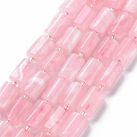 Granos naturales de abalorios de cuarzo rosa X-G-S345-8x11-014-1