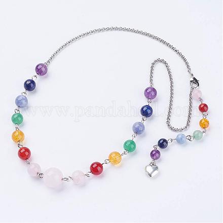 Colliers de perles en pierres gemmes naturelles NJEW-JN01853-01-1