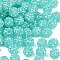 AB-Color Resin Rhinestone Beads, with Acrylic Round Beads Inside, for Bubblegum Jewelry, Cyan, 12x10mm, Hole: 2~2.5mm