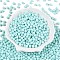 Opaque Baking Paint Glass Beads, Round, Pale Turquoise, 5.5x4.5~5mm, Hole: 1mm, about 2500pcs/pound