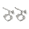 Brass Toggle Clasps, Flower, Platinum, Ring: 14x15x3mm, Hole: 1mm, Bar: 21x6x6mm, hole: 1mm