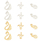 24Pcs 6 Style 201 Stainless Steel Charms, Mixed Shapes, Golden & Stainless Steel Color, 18~23x8.5~17x1mm, Hole: 1.5mm, 4pcs/style