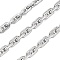 304 Stainless Steel Textured Cable Chains, with Spool, Soldered, Stainless Steel Color, 9.5x5x1.5mm, 10m/roll