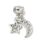 Brass Pendants, Cadmium Free & Nickel Free & Lead Free, Moon & Star, Platinum, 23mm, Hole: 3mm
