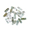 Picasso Transparent Glass Bugle Beads, Olive, 13x4mm, Hole: 0.9~1mm, about 1125pcs/pound