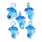Handmade Lampwork Pendants, Bumpy, Mushroom, Dodger Blue, 24.5~29.5x15~18.5mm, Hole: 2~5mm