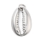 304 Stainless Steel Pendants, with Jump Ring, Cowrie Shell, Stainless Steel Color, 18.7x12.5x3mm, Hole: 4mm