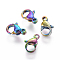 Ion Plating(IP) 304 Stainless Steel Lobster Claw Clasps, Parrot Trigger Clasps, Rainbow Color, 9x6x3mm, Hole: 1.2mm