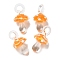 Handmade Lampwork Pendants, Bumpy, Mushroom, Orange, 24.5~29.5x15~18.5mm, Hole: 2~5mm