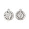 Alloy Pendants, Cadmium Free & Lead Free, Sun, Platinum Color, 20x17x2.5mm, Hole: 2mm