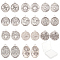 SUNNYCLUE 1 Box 22Pcs 11 Style Tibetan Style Pendant Moon and Sun Charms Evil Eye Flat Round Charms for Jewellery Making Thai Sterling Silver Plated Earring Findings Necklace Supplies Adult Women