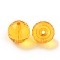 Transparent Acrylic Beads, Faceted, Round, Gold, 20mm, Hole: 3mm, about 110pcs/bag