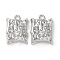 Brass Micro Pave Clear Cubic Zirconia Pendants, Rectangle, Platinum, 17x12x6.5mm, Hole: 1.8mm